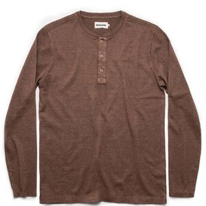 Taylor Stitch, Heavy Bag Henley, Fatigue Brown, Medium Size 40